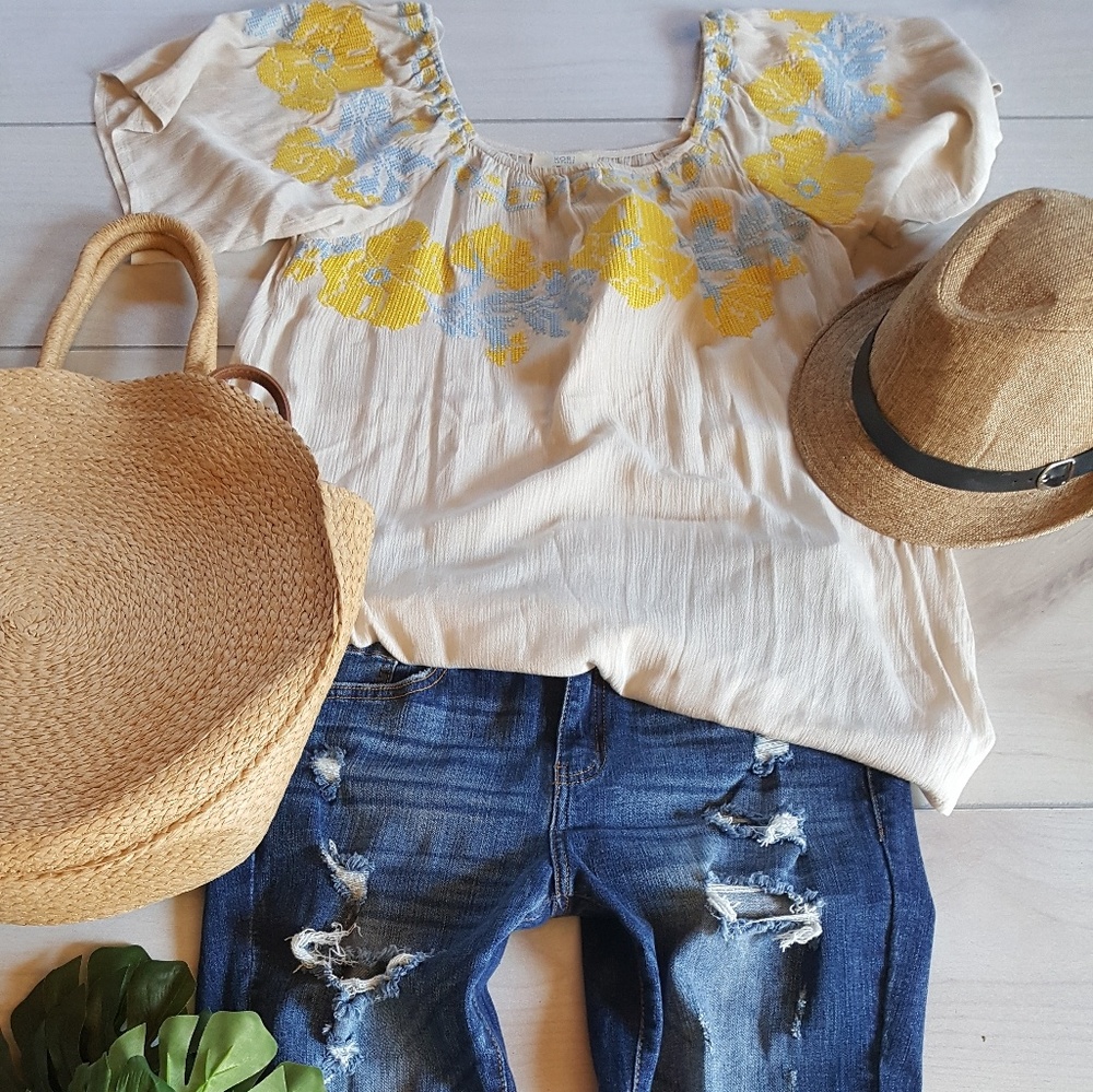 Boho off the shoulder tunic